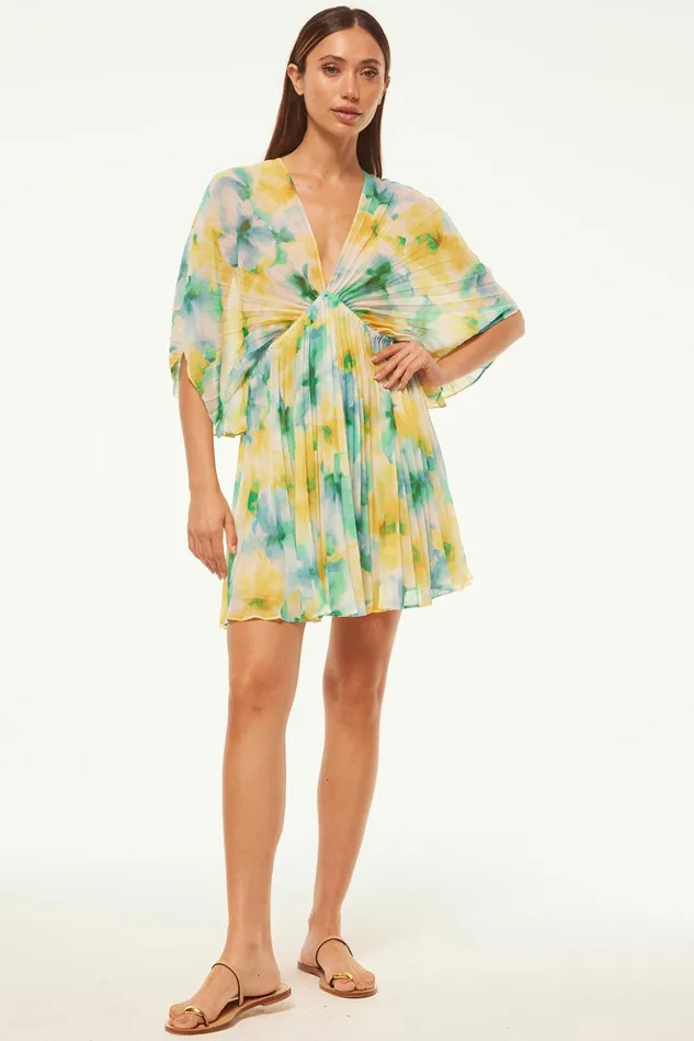 MISA Los Angeles LUNA DRESS Citron Watercolor Women Dresses