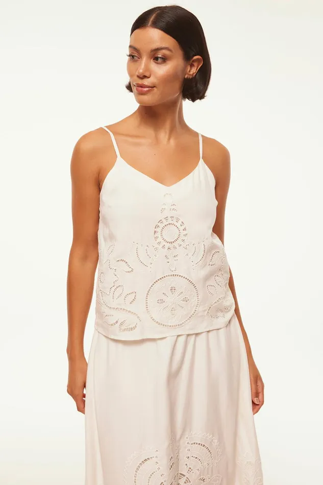 MISA Los Angeles MARCELA TOP Canary Eyelet Women Tops