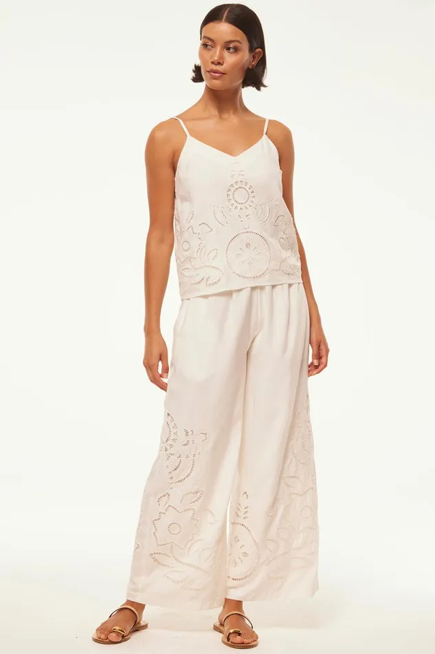 MISA Los Angeles MARCELA TOP Canary Eyelet Women Tops