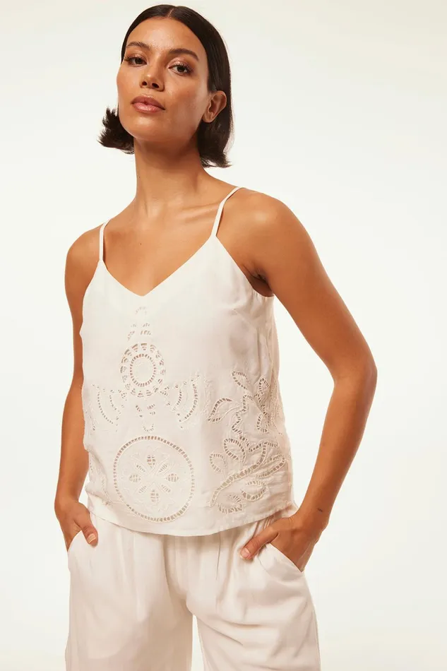 MISA Los Angeles MARCELA TOP Canary Eyelet Women Tops