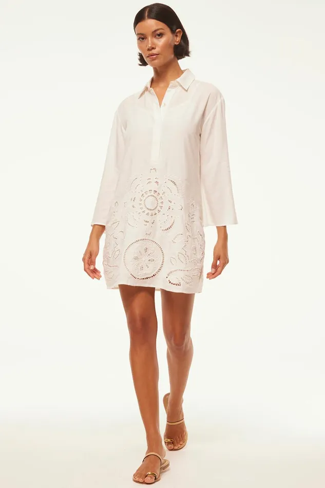 MISA Los Angeles MATIAS DRESS White Eyelet Women Dresses