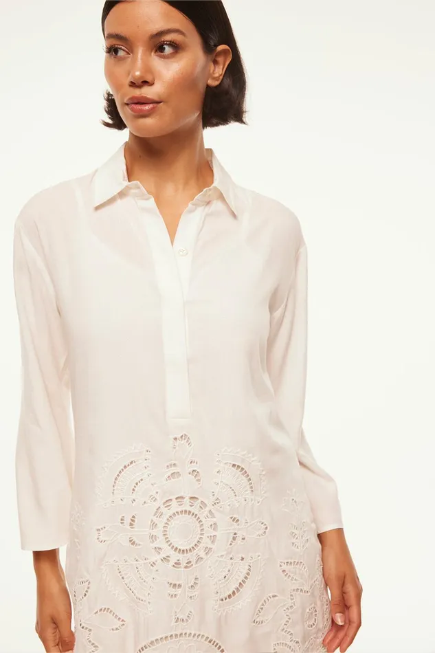MISA Los Angeles MATIAS DRESS White Eyelet Women Dresses