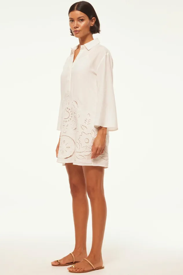 MISA Los Angeles MATIAS DRESS White Eyelet Women Dresses
