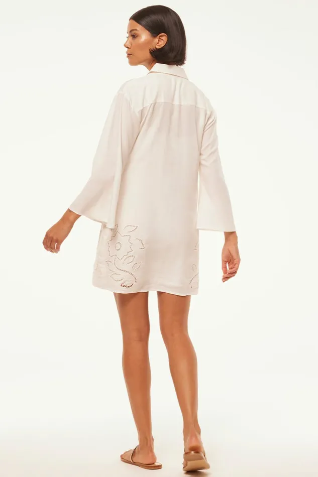 MISA Los Angeles MATIAS DRESS White Eyelet Women Dresses