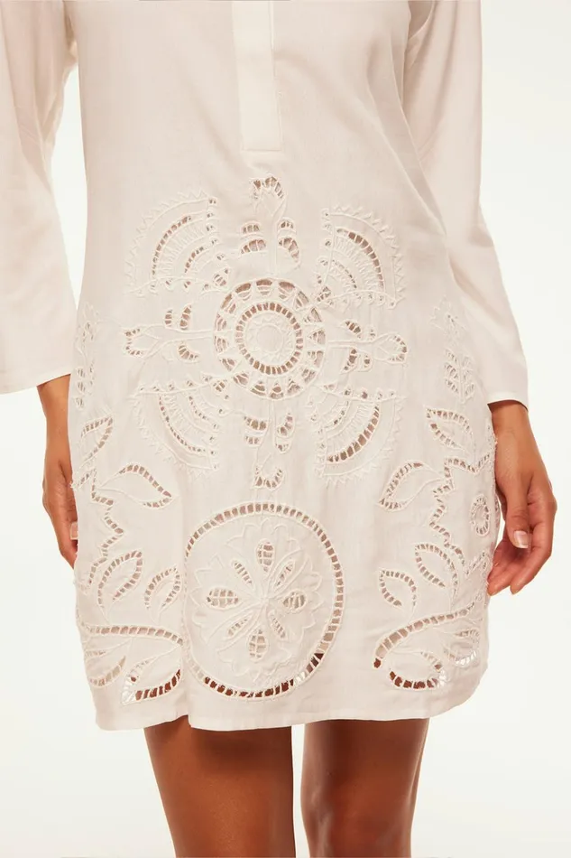 MISA Los Angeles MATIAS DRESS White Eyelet Women Dresses