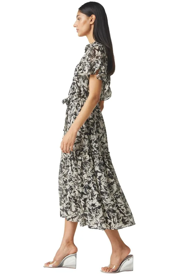 MISA Los Angeles RANJANA DRESS Tonal Abstract Women Dresses