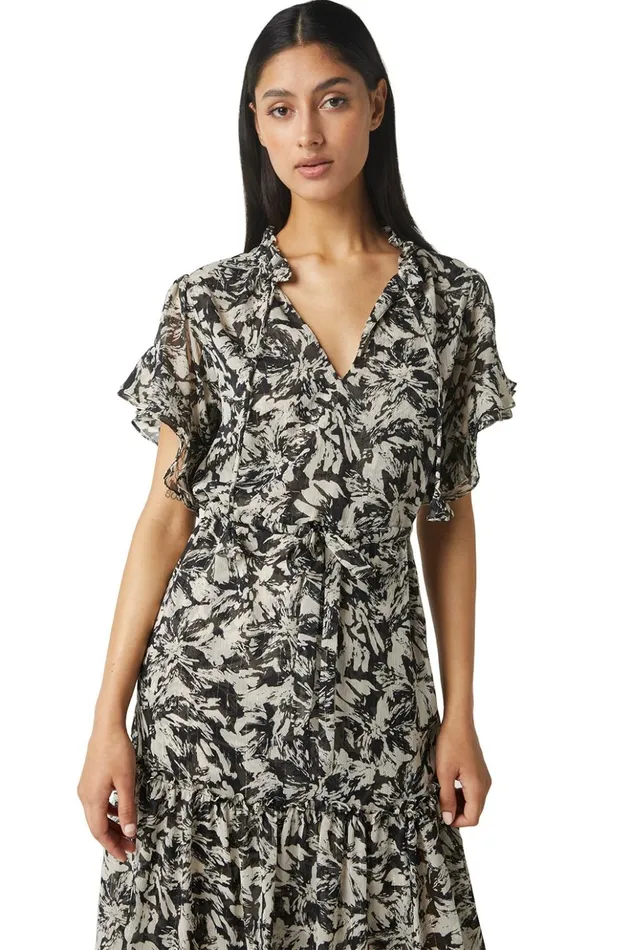 MISA Los Angeles RANJANA DRESS Tonal Abstract Women Dresses
