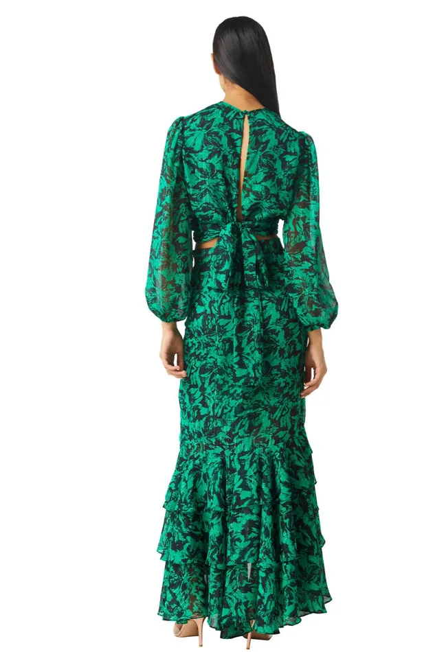 MISA Los Angeles VERONIQUE SKIRT Emerald Abstract Women Skirts and Shorts