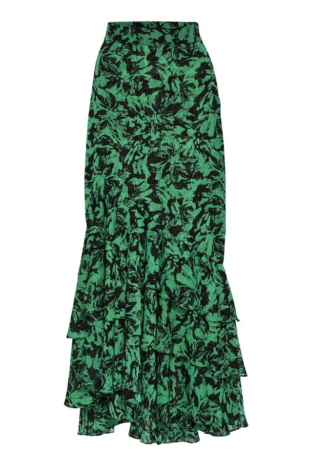 MISA Los Angeles VERONIQUE SKIRT Emerald Abstract Women Skirts and Shorts