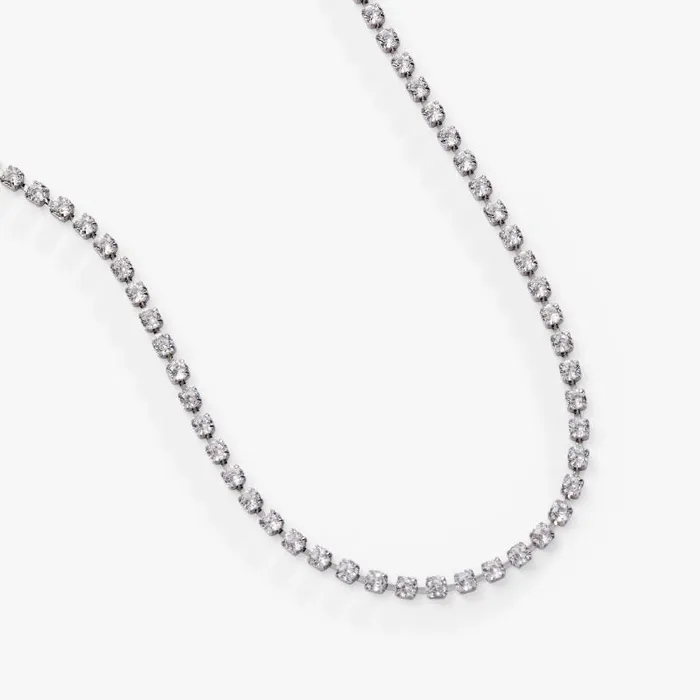 Necklaces Women Alex And Ani Crystal Tennis Chain Necklace Stainless Steel Silver
