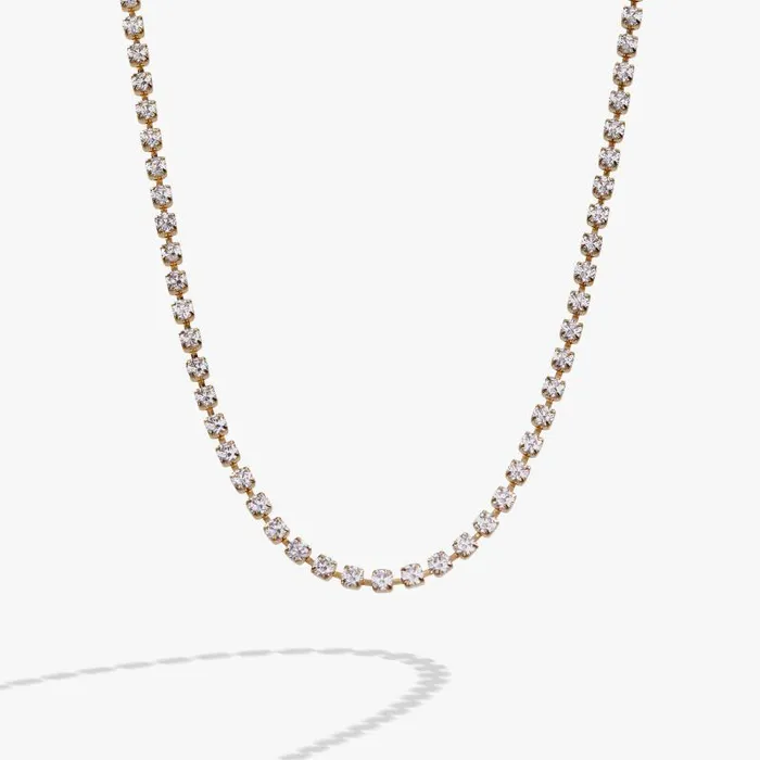 Necklaces Women Alex And Ani Crystal Tennis Chain Necklace Stainless Steel Silver