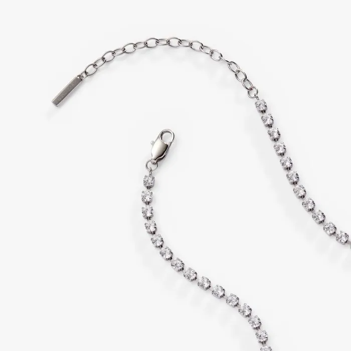 Necklaces Women Alex And Ani Crystal Tennis Chain Necklace Stainless Steel Silver
