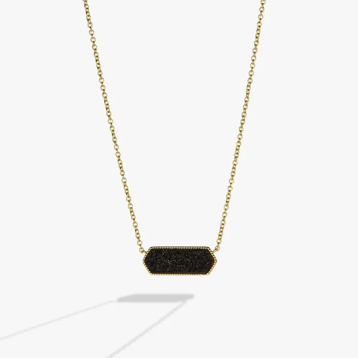 Necklaces Women Alex And Ani Glitter Druzy Pendant Necklace Black Gold