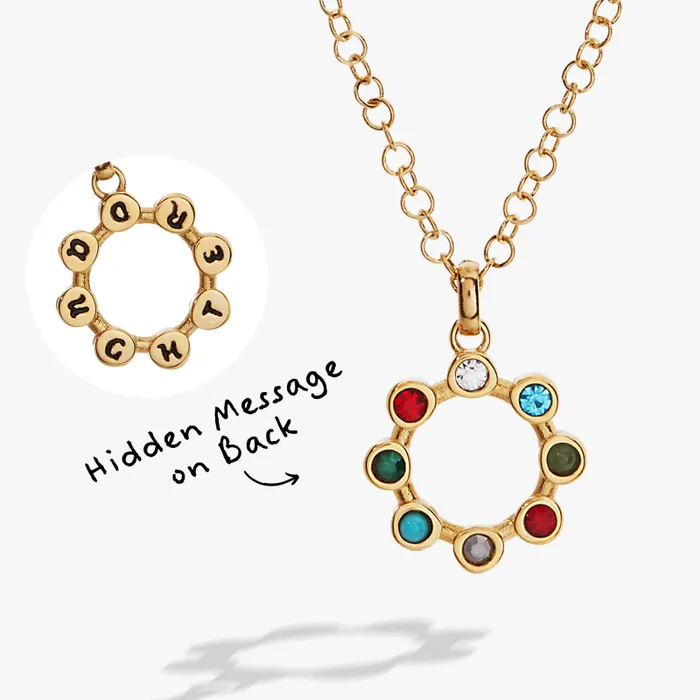 Necklaces Women Alex And Ani Hidden Message 039Daughter039 Crystal Necklace Stainless Steel Gold