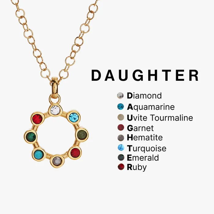 Necklaces Women Alex And Ani Hidden Message 039Daughter039 Crystal Necklace Stainless Steel Gold