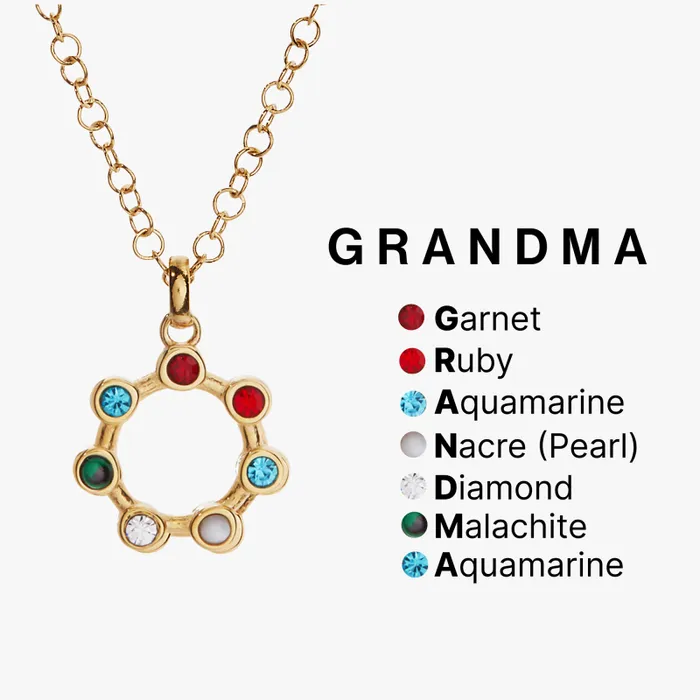 Necklaces Women Alex And Ani Hidden Message 039Grandma039 Crystal Necklace Stainless Steel Gold