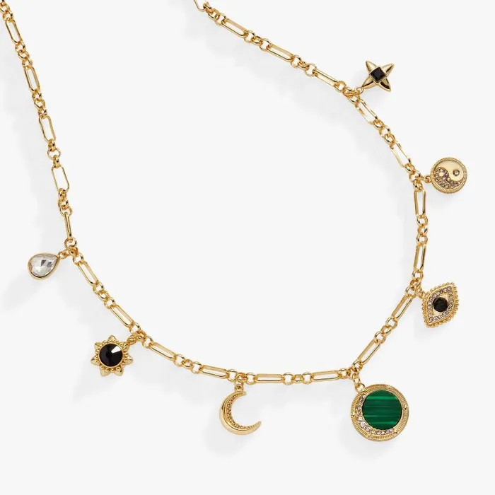 Necklaces Women Alex And Ani Malachite Charm Necklace Gold