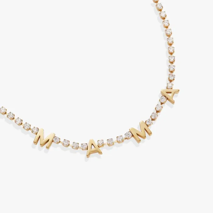 Necklaces Women Alex And Ani Mama Crystal Tennis Necklace Stainless Steel Gold