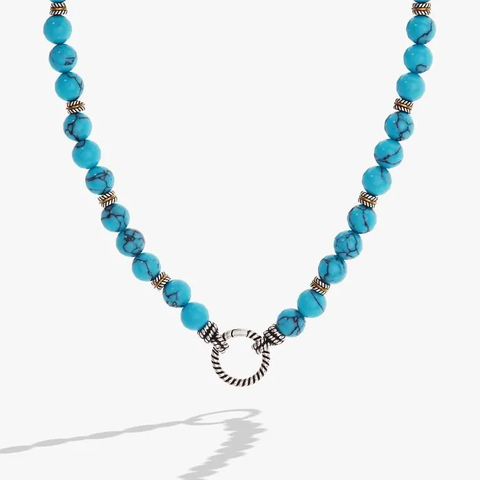 Necklaces Women Alex And Ani Untamed Turquoise Beaded Necklace Two Tone