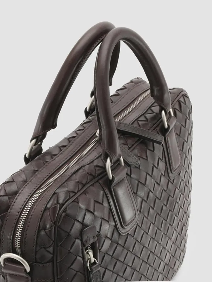 Officine Creative Bags ARMOR 011 Coffee Brown Leather Briefcase 8211 Men