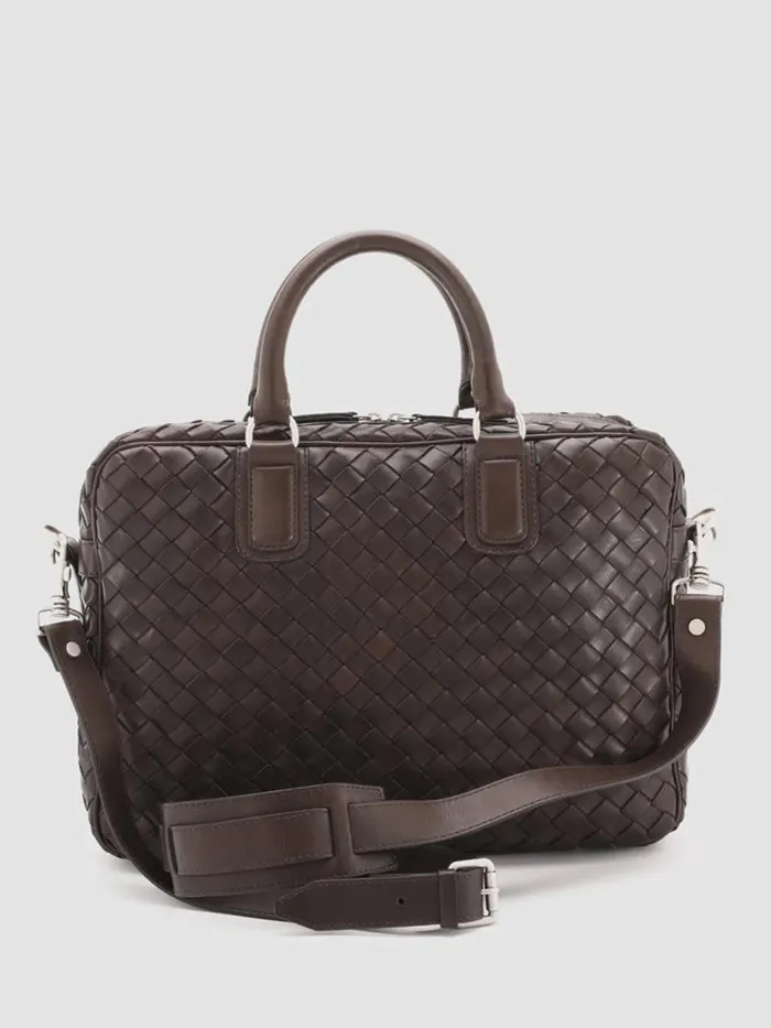 Officine Creative Bags ARMOR 011 Coffee Brown Leather Briefcase 8211 Men