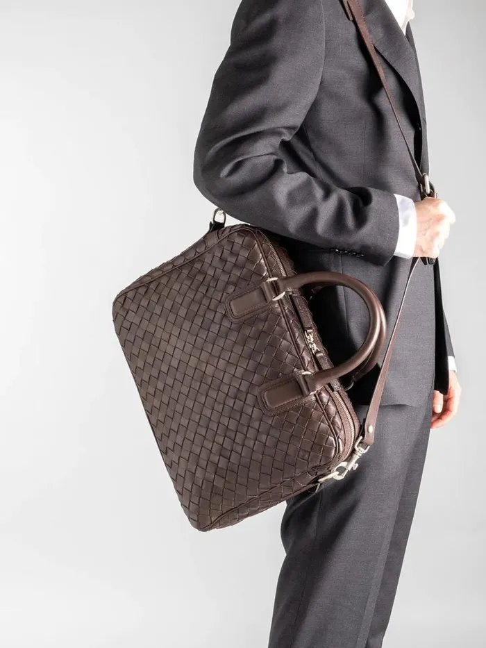 Officine Creative Bags ARMOR 011 Coffee Brown Leather Briefcase 8211 Men