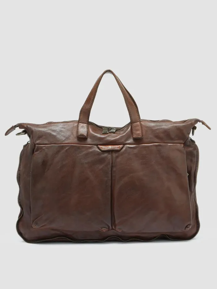 Officine Creative Bags HELMET 29 Cigar Brown Leather Briefcase 8211 Men