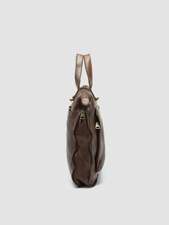 Officine Creative Bags HELMET 29 Cigar Brown Leather Briefcase 8211 Men