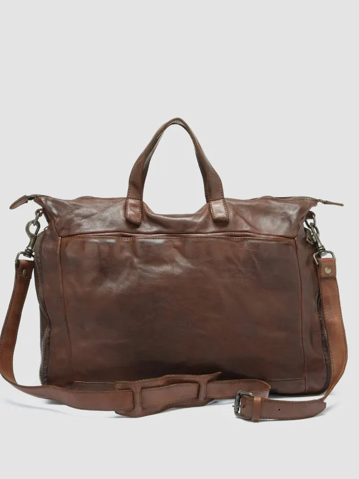 Officine Creative Bags HELMET 29 Cigar Brown Leather Briefcase 8211 Men