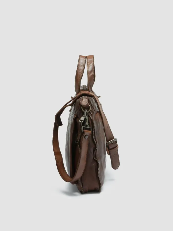 Officine Creative Bags HELMET 29 Cigar Brown Leather Briefcase 8211 Men