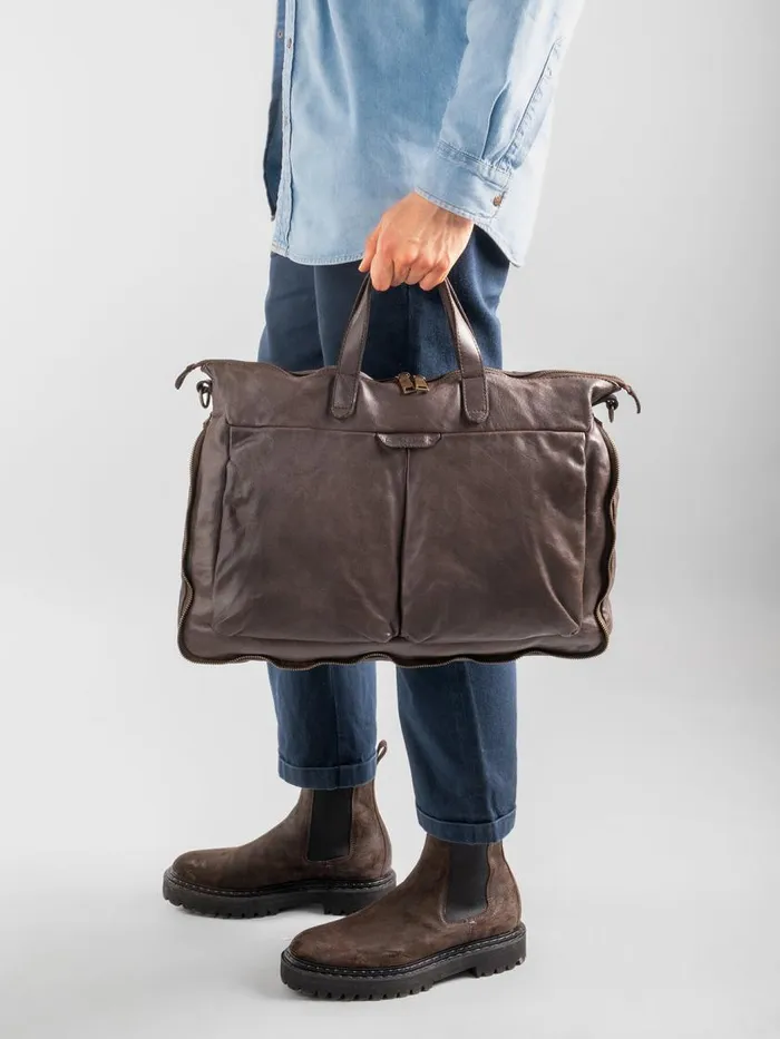 Officine Creative Bags HELMET 29 Cigar Brown Leather Briefcase 8211 Men