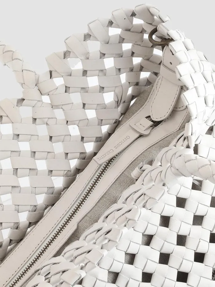 Officine Creative Bags OC CLASS 35 Button Vapore White Leather Tote Bag 8211 Women Officine Creative Bags OC CLASS 35 Button Vapore White Leather Tote Bag 8211 Women