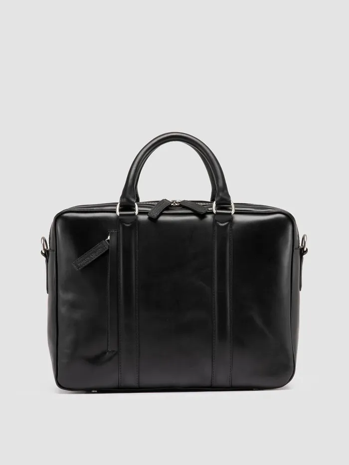 Officine Creative Bags QUENTIN 010 Nero Black Leather Briefcase 8211 Men