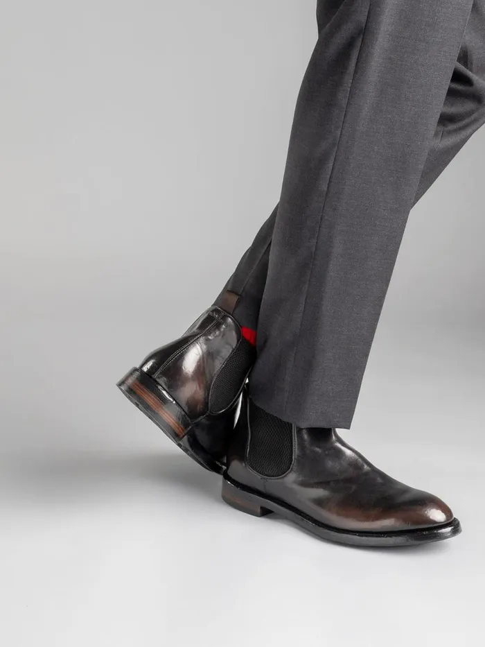 Officine Creative Boots and Ankle Boots TEMPLE 008 Nero Black Leather Chelsea Boots 8211 Men