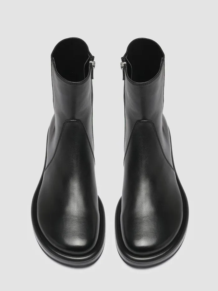 Officine Creative Boots and Booties ERA 003 Nero Black Leather Zip Boots 8211 Women Officine Creative Boots and Booties ERA 003 Nero Black Leather Zip Boots 8211 Women