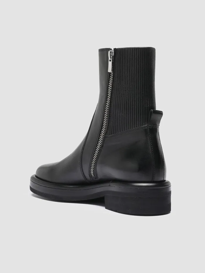 Officine Creative Boots and Booties ERA 003 Nero Black Leather Zip Boots 8211 Women Officine Creative Boots and Booties ERA 003 Nero Black Leather Zip Boots 8211 Women