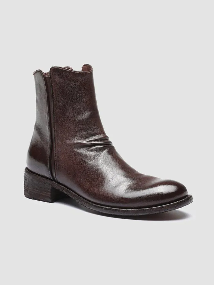 Officine Creative Boots and Booties LISON 034 Otto Burgundy Leather Ankle Boots 8211 Women