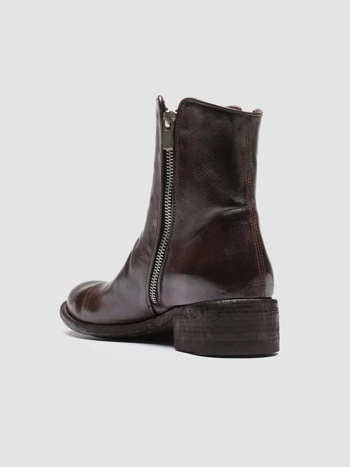 Officine Creative Boots and Booties LISON 034 Otto Burgundy Leather Ankle Boots 8211 Women