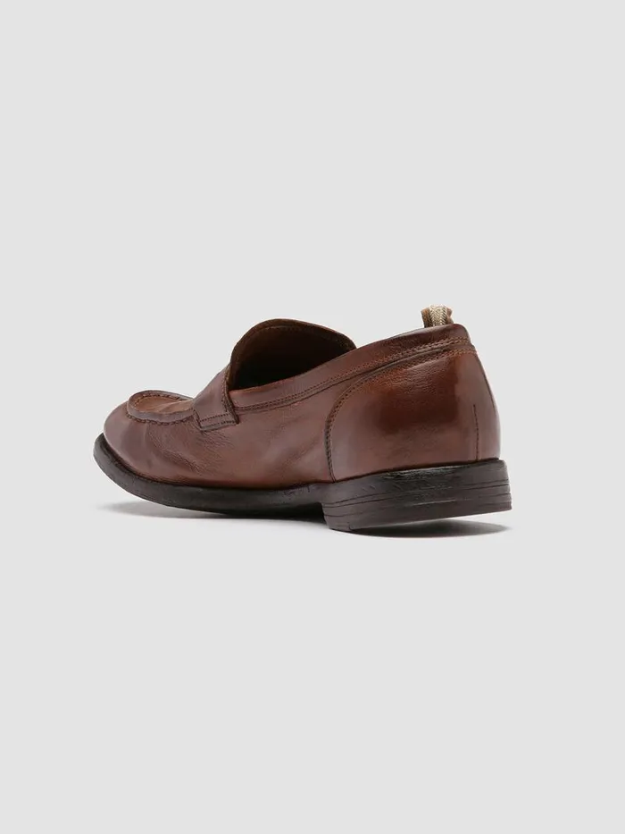 Officine Creative Loafers ARC 509 Cigar Brown Leather Penny Loafers 8211 Men