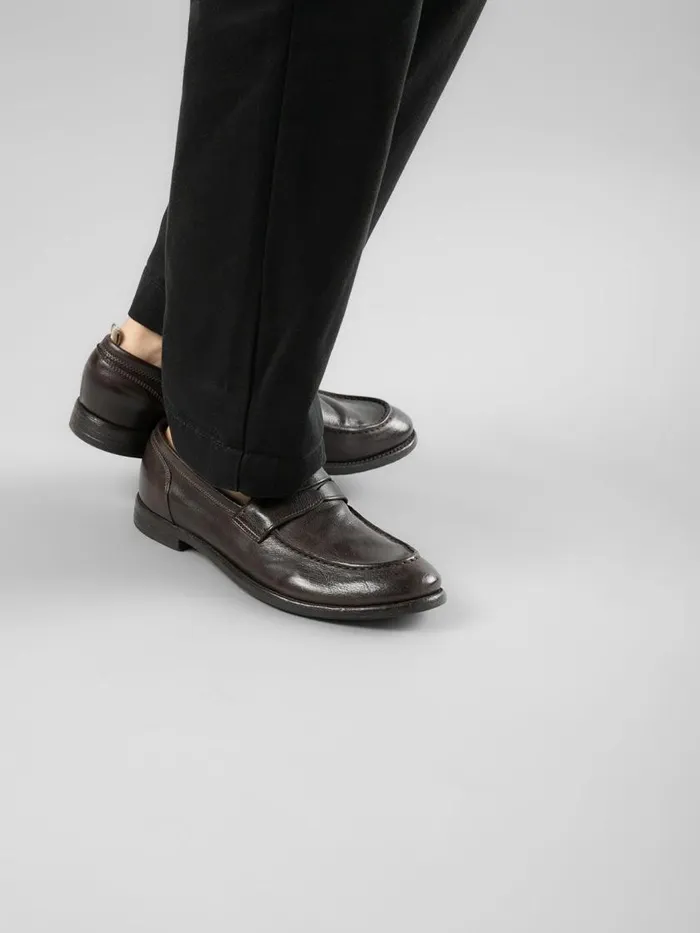 Officine Creative Loafers ARC 509 Cigar Brown Leather Penny Loafers 8211 Men