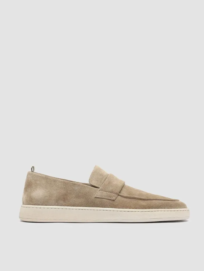 Officine Creative Loafers HERBIE 001 Lead Taupe Suede Penny Loafers 8211 Men