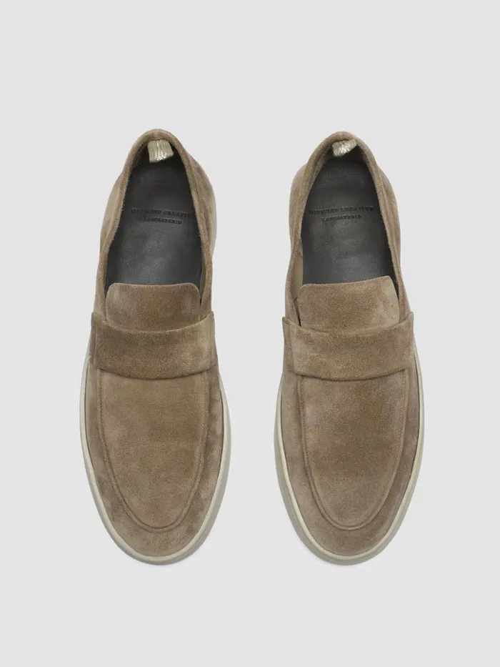 Officine Creative Loafers HERBIE 001 Lead Taupe Suede Penny Loafers 8211 Men