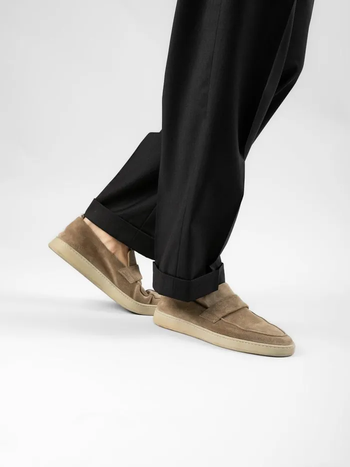 Officine Creative Loafers HERBIE 001 Lead Taupe Suede Penny Loafers 8211 Men