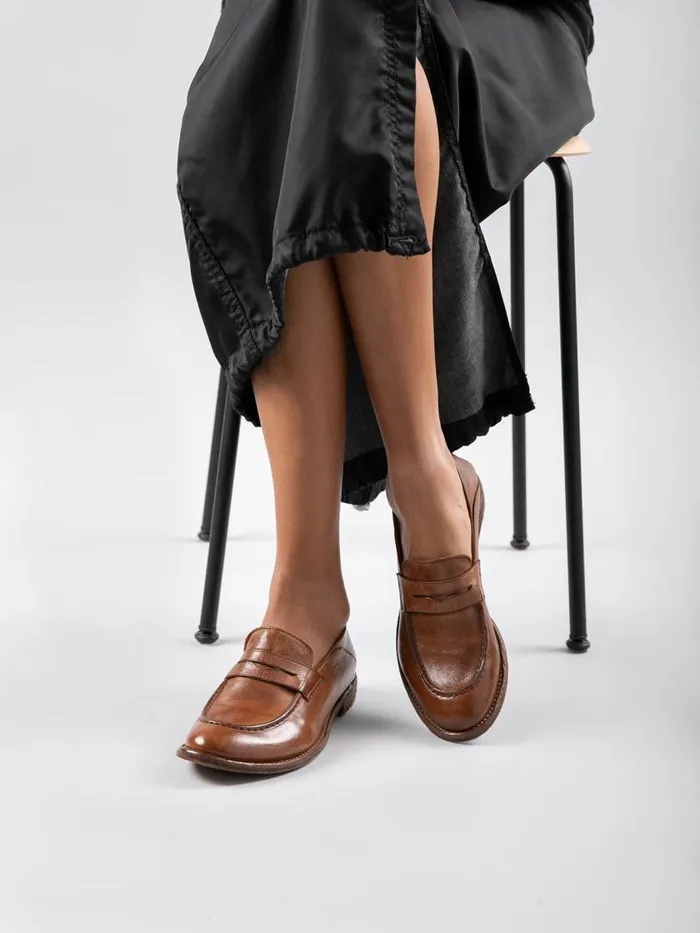 Officine Creative Loafers LEXIKON 516 Vecchio Sughero Brown Leather Loafers 8211 Women Officine Creative Loafers LEXIKON 516 Vecchio Sughero Brown Leather Loafers 8211 Women