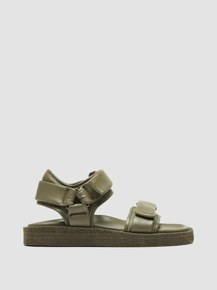 Officine Creative Sandals INNER 102 Conifera Green Leather Sandals 8211 Women Officine Creative Sandals INNER 102 Conifera Green Leather Sandals 8211 Women