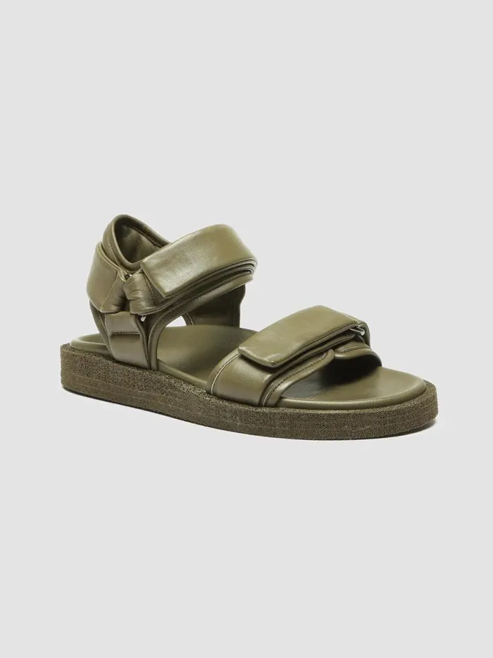 Officine Creative Sandals INNER 102 Conifera Green Leather Sandals 8211 Women Officine Creative Sandals INNER 102 Conifera Green Leather Sandals 8211 Women