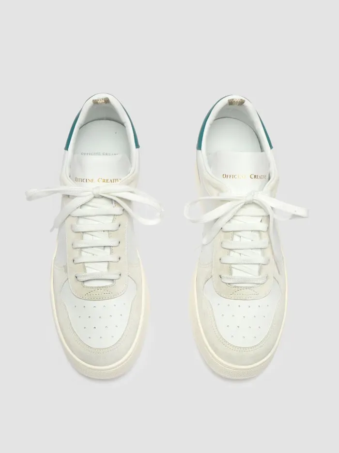 Officine Creative Sneakers MOWER 008BiancoBiancoCactus White Leather And Suede Sneakers 8211 Men Officine Creative Sneakers MOWER 008BiancoBiancoCactus White Leather And Suede Sneakers 8211 Men