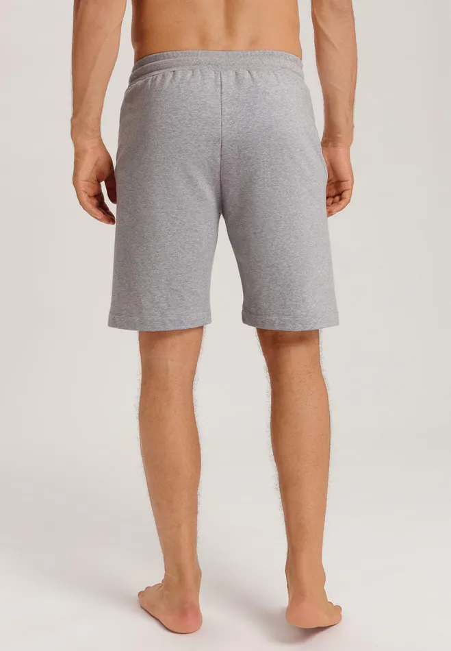 Organic Cotton Drawstring Shorts Grey Melange Men HANRO Bottoms