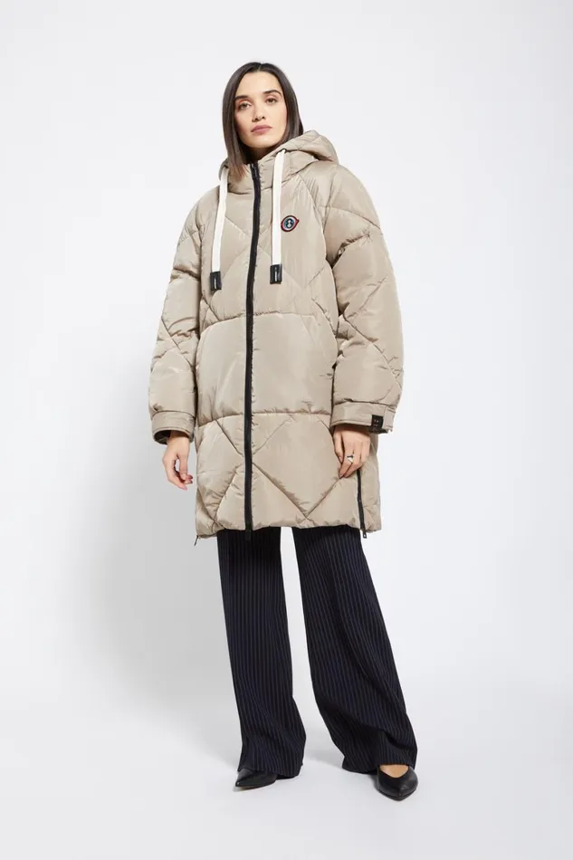 Ottod039Ame Quilted Puffer Midi Jacket Women Down Jackets