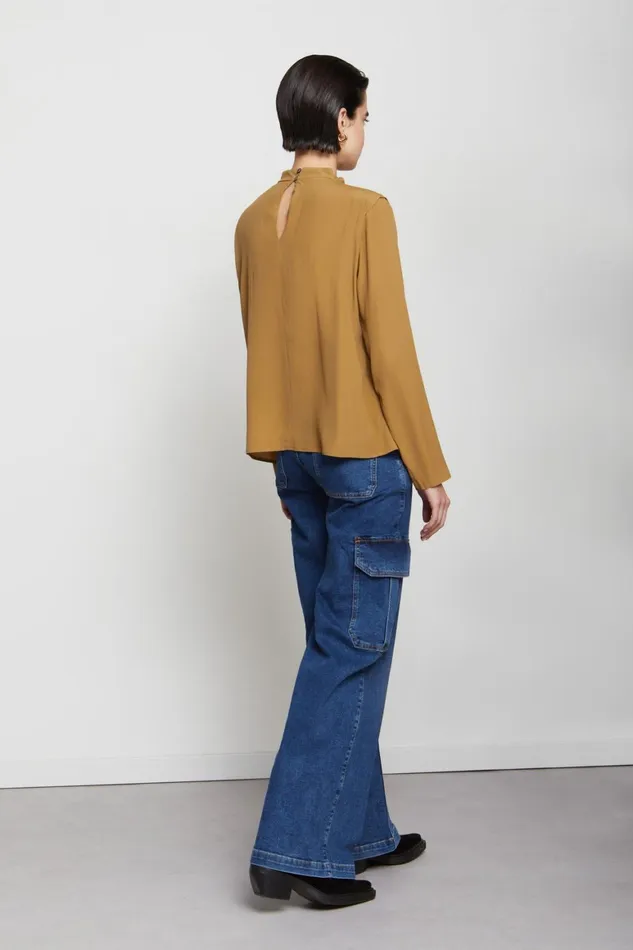 Ottod039Ame Silkblend Jumper With Pleats Women Shirts and Tops